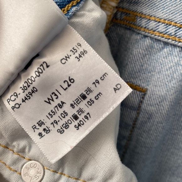 Levi’s 501 Distressed Straight Leg Rigid Jeans 31 - Picture 11 of 14